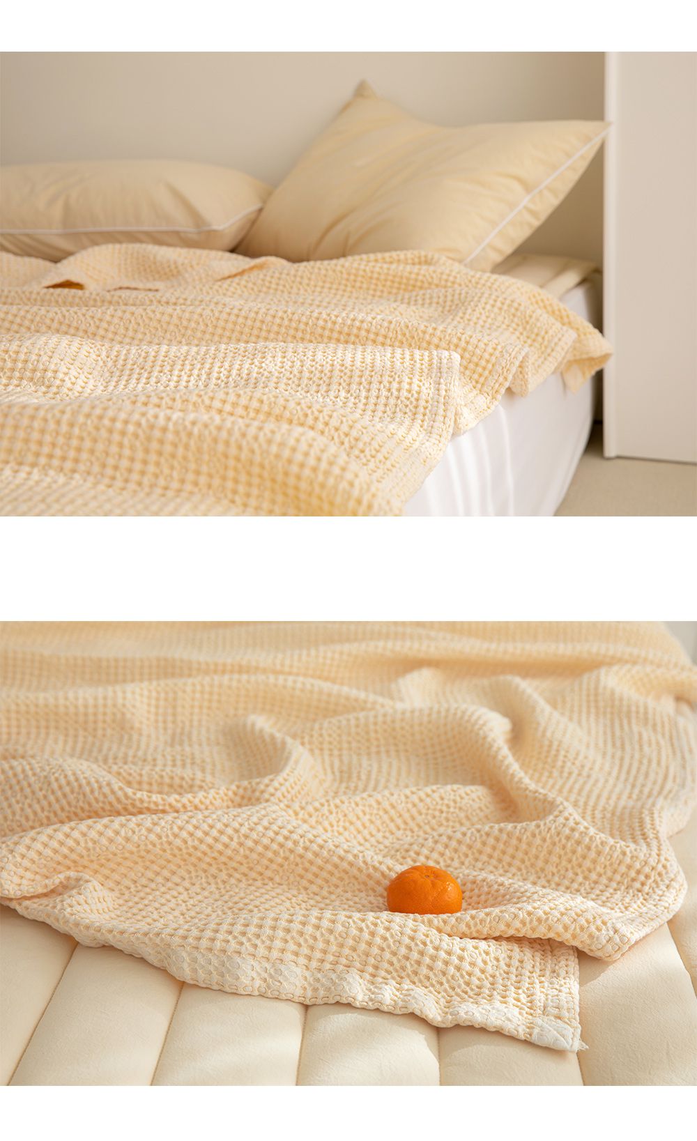 韓國 Maatila - (兒童款)天絲莫代爾鬆餅被毯-香蕉優格 (130X170cm)