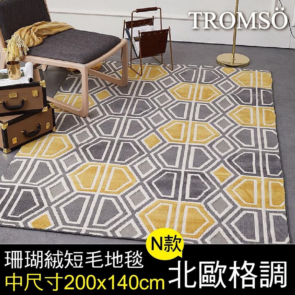 TROMSO - 珊瑚絨短毛地毯-N.北歐格調 (中)-200x140公分