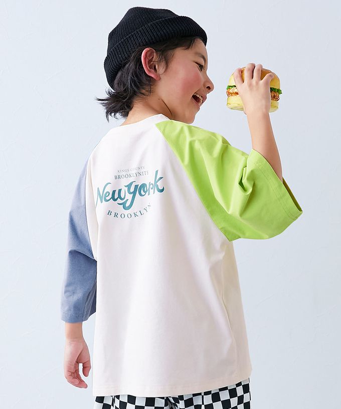 日本 devirock - 防污抗UV 高機能五分袖上衣-翠綠x淺灰