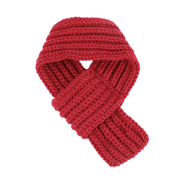 日本代購 - 麻花編織寵物圍巾/圍脖-酒紅 (S)