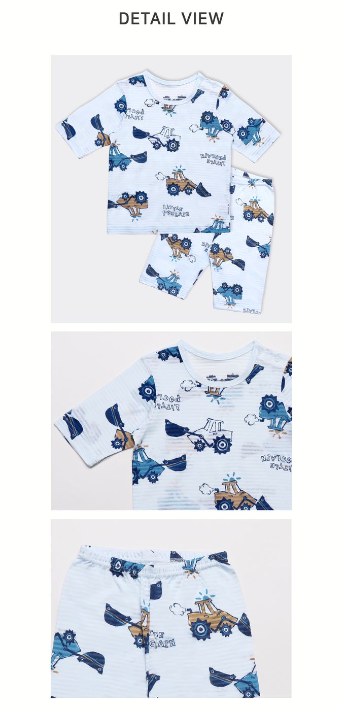 韓國 Mellisse - 韓製輕薄透氣7分袖家居服(無螢光棉)-挖土機