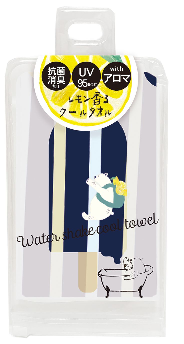 日本弘雅堂 - 抗UV水涼感巾(清新香味)-北極熊爬竿-深藍 (S(15x100cm))