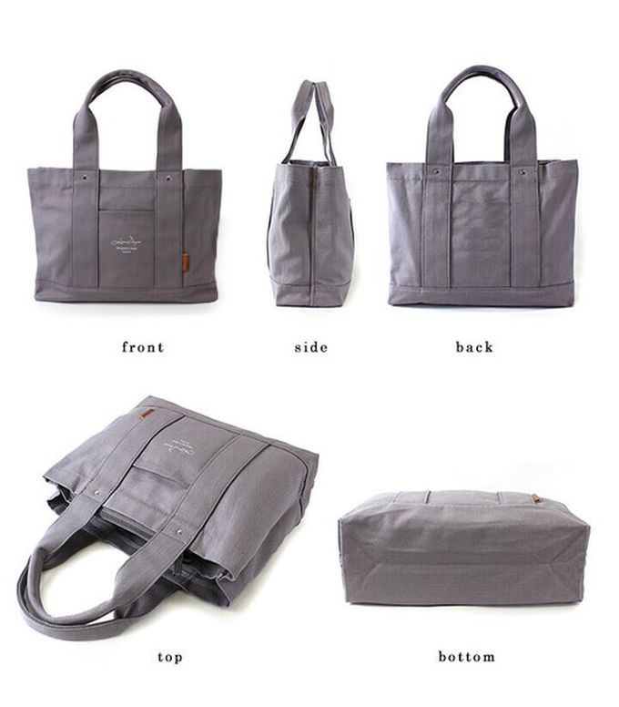 日本 LIZDAYS - 大容量多夾層帆布托特包(底部IC卡設計)-淺棕x黑 (36x26x13cm)