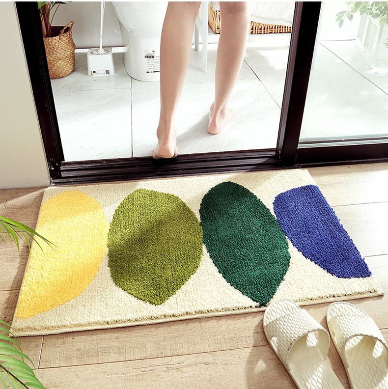 快速吸水植絨浴室腳踏墊-檸檬深灰