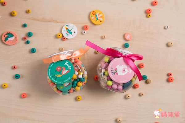 法式木質串珠 DIY【Janod】串珠手鍊、水晶貼畫、刮畫動物面具