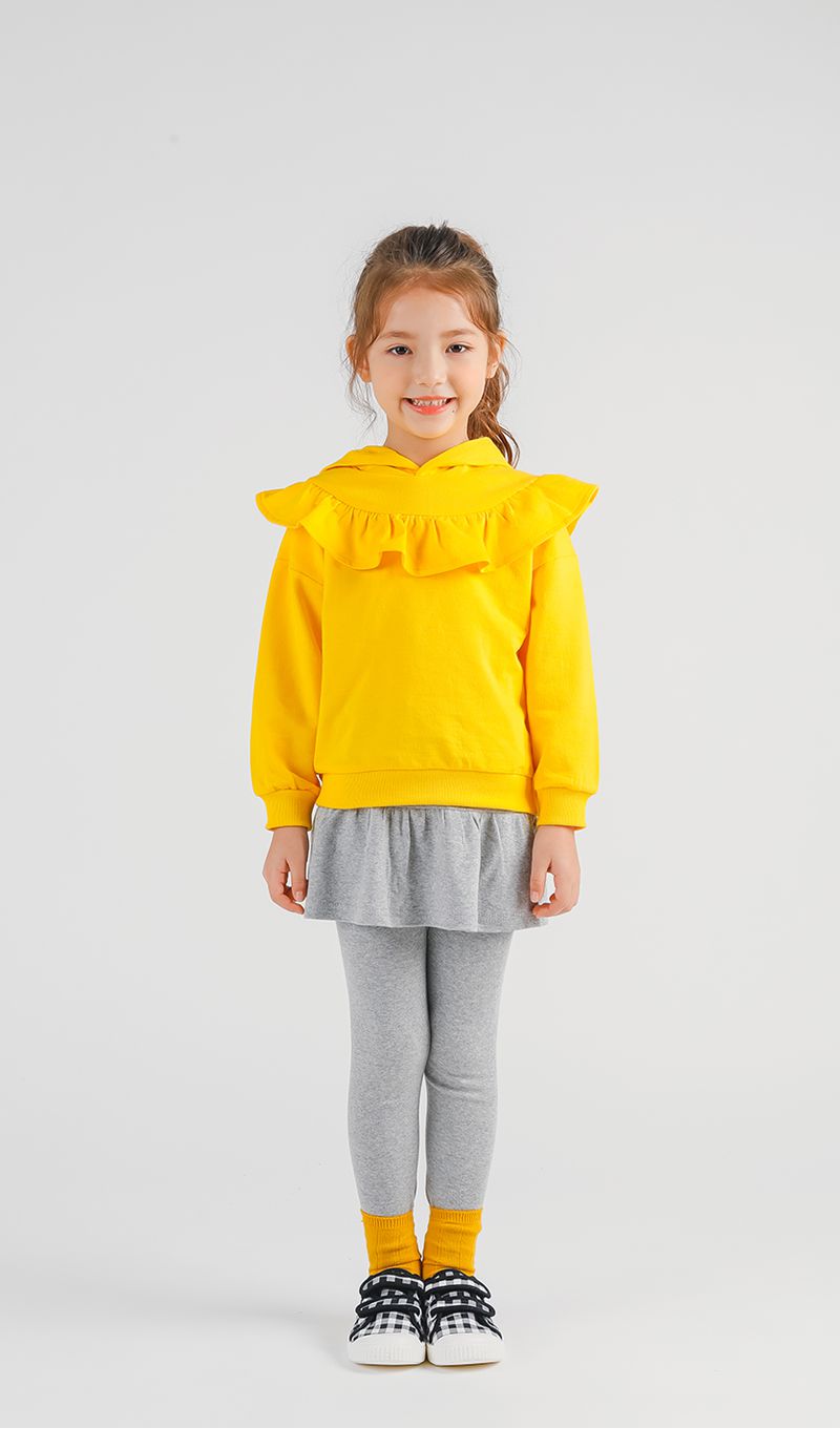 韓國 OZKIZ - 百搭荷葉褲裙-深灰