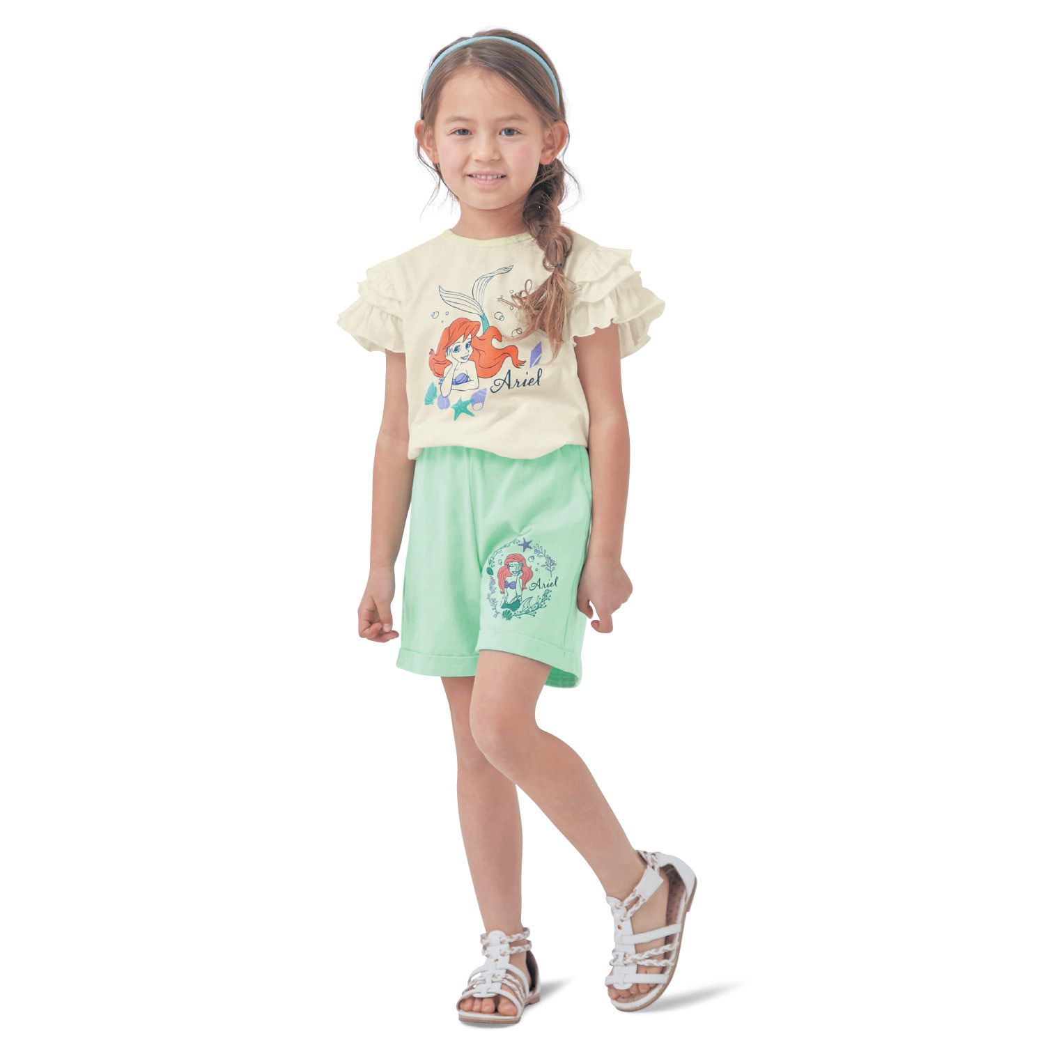 日本千趣會 - 迪士尼天竺棉荷葉短袖上衣-長髮公主-紫