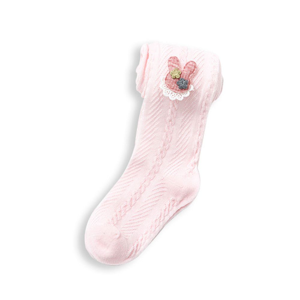 兒童網眼褲襪-網眼透氣褲襪-兔子款-粉色