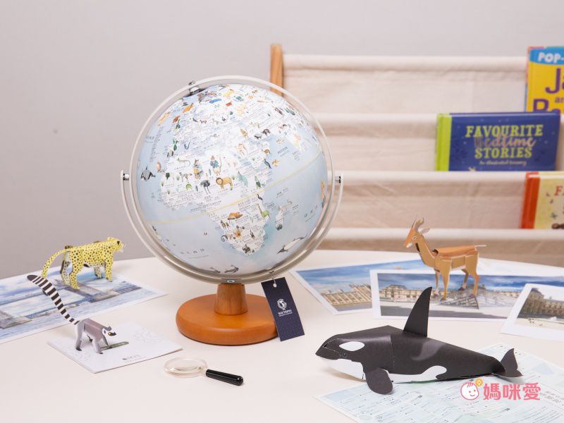 SKYGLOBE - 10吋新動物版360度旋轉木座地球儀(中英文對照)
