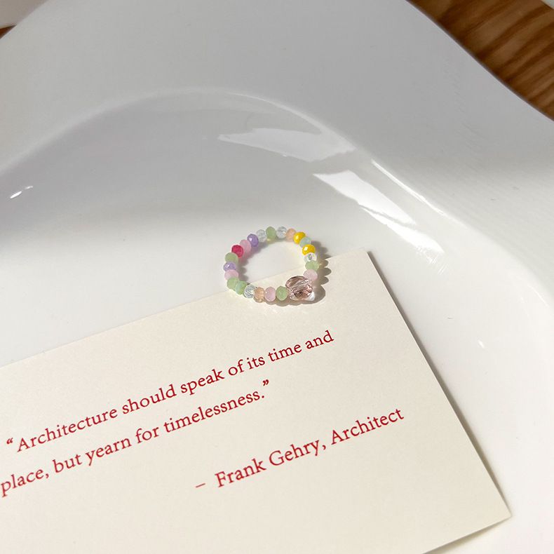 輕奢串珠水晶項鍊-藍色 (41cm)