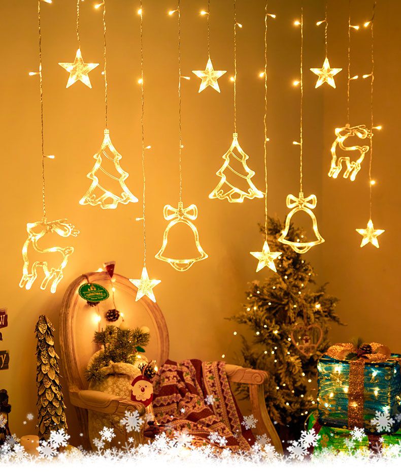 聖誕節鈴鐺麋鹿LED彩燈-彩色光 (長度約300cm)