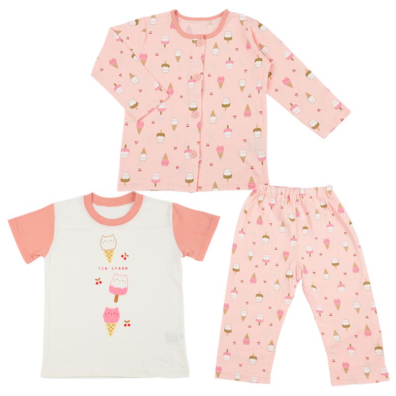 akachan honpo - 家居服3件組-粉紅色