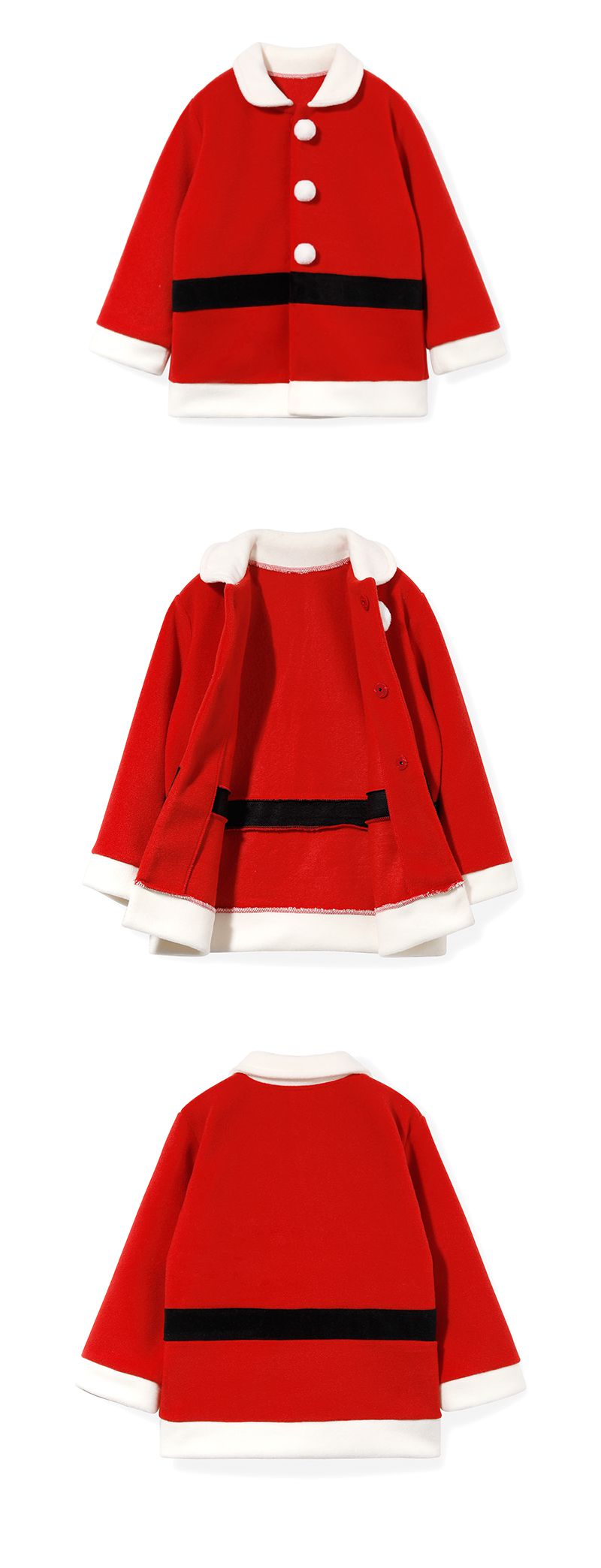 韓國 OZKIZ - (附聖誕帽)(裏起毛)聖誕老公公外套