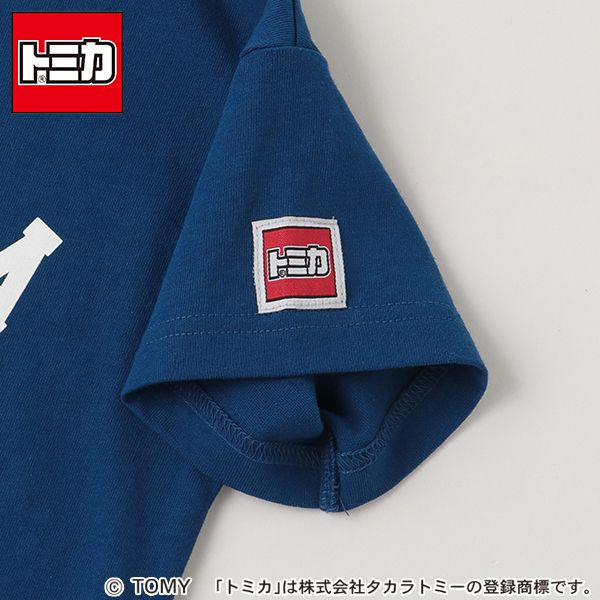 日本 petit main - TOMICA聯名 印花短袖上衣-警車-海軍藍