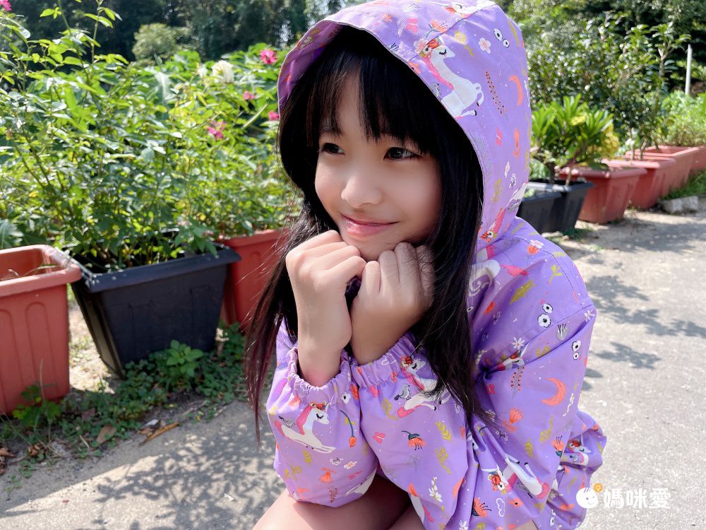 加絨款兒童防潑水衝鋒外套-獨角獸-淺紫色