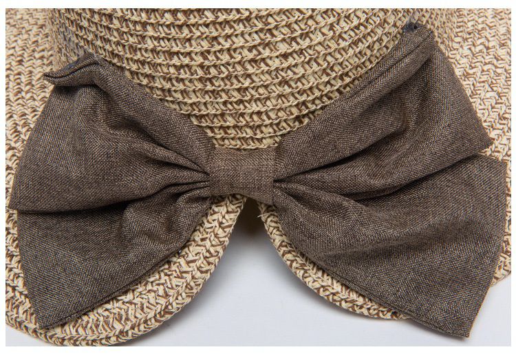 百搭漁夫蝴蝶結遮陽草帽-雙色粉紅 (58-60cm)