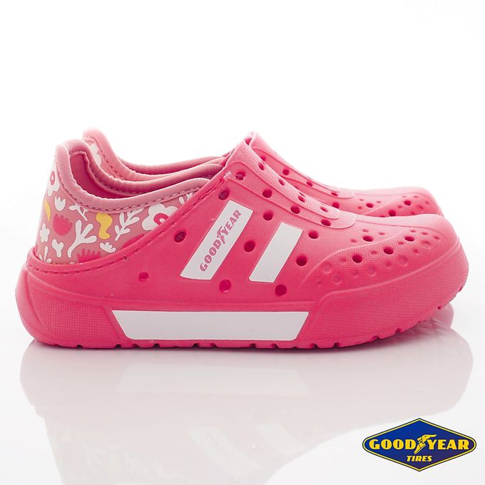 GOODYEAR - 台灣製GOODYEAR後踩水陸洞洞鞋(中小童段)-休閒鞋-桃