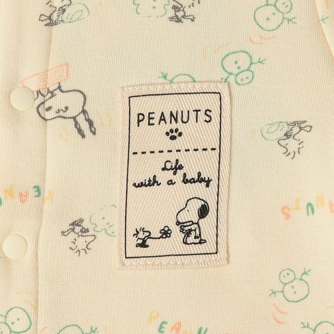 akachan honpo - 長袖兔裝-史努比與雪人-奶油色