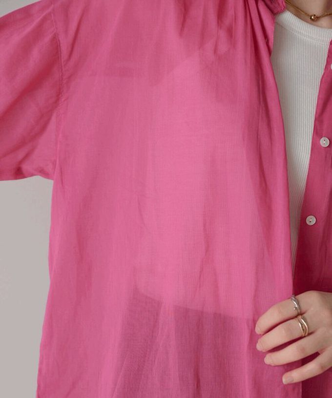 日本 Bab - 100%印度棉 柔軟輕盈寬版襯衫-薰衣草