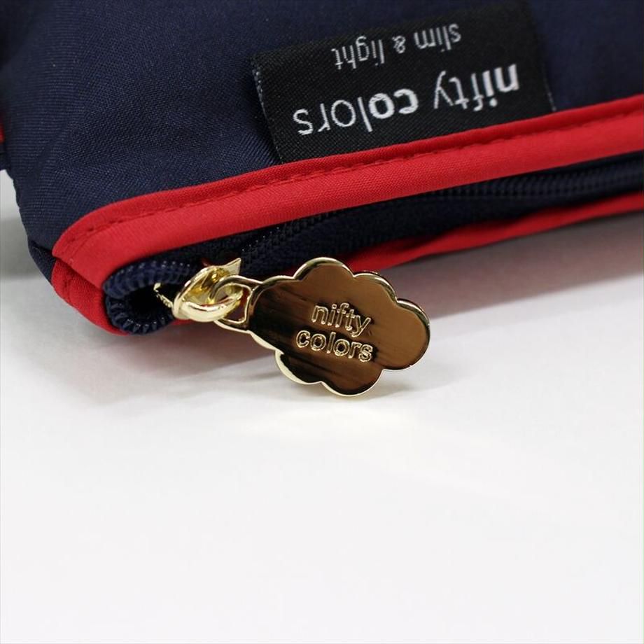 日本 nifty colors - 抗UV輕量 晴雨兩用折疊傘-甜美蘋果-深藍 (直徑88cm/160g)