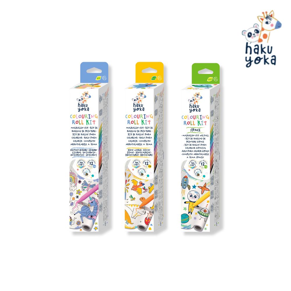 自黏無痕著色捲紙系列(全系列三款)-恐龍世界/太空世界/夢幻獨角獸
