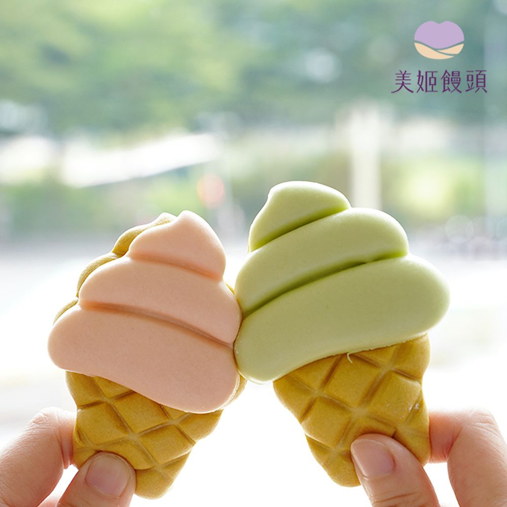 美姬饅頭 - 彩虹冰淇淋鮮乳造型饅頭 (一盒六入)-34g