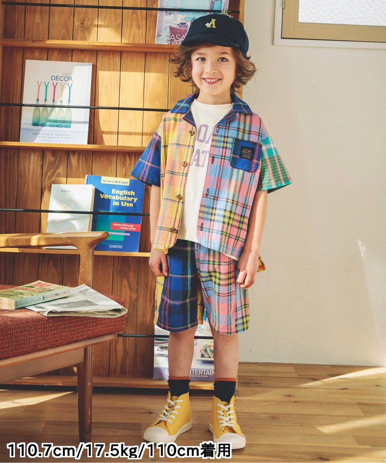 日本 BREEZE - 帥氣印花開襟短袖襯衫-丹寧藍