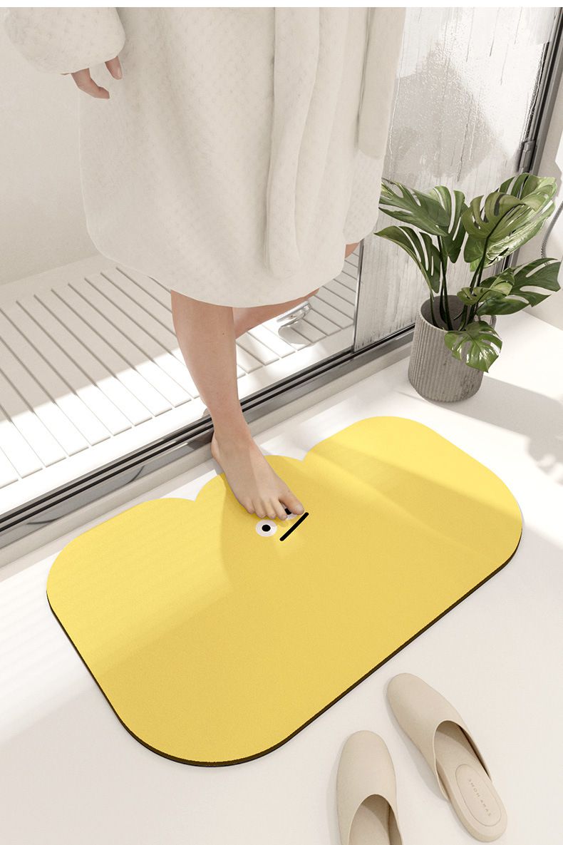 科技絨速乾防滑腳踏墊-震驚小綠花-綠色