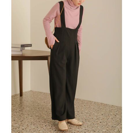 日本 Bab - 文藝少女歐風吊帶褲-格紋-卡其