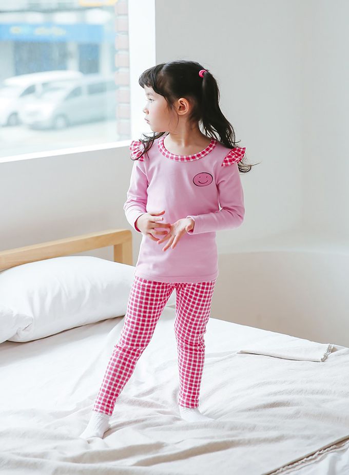 正韓 Puco - 超優質嬰幼兒/兒童長袖有機純棉家居服/睡衣-粉色甜心