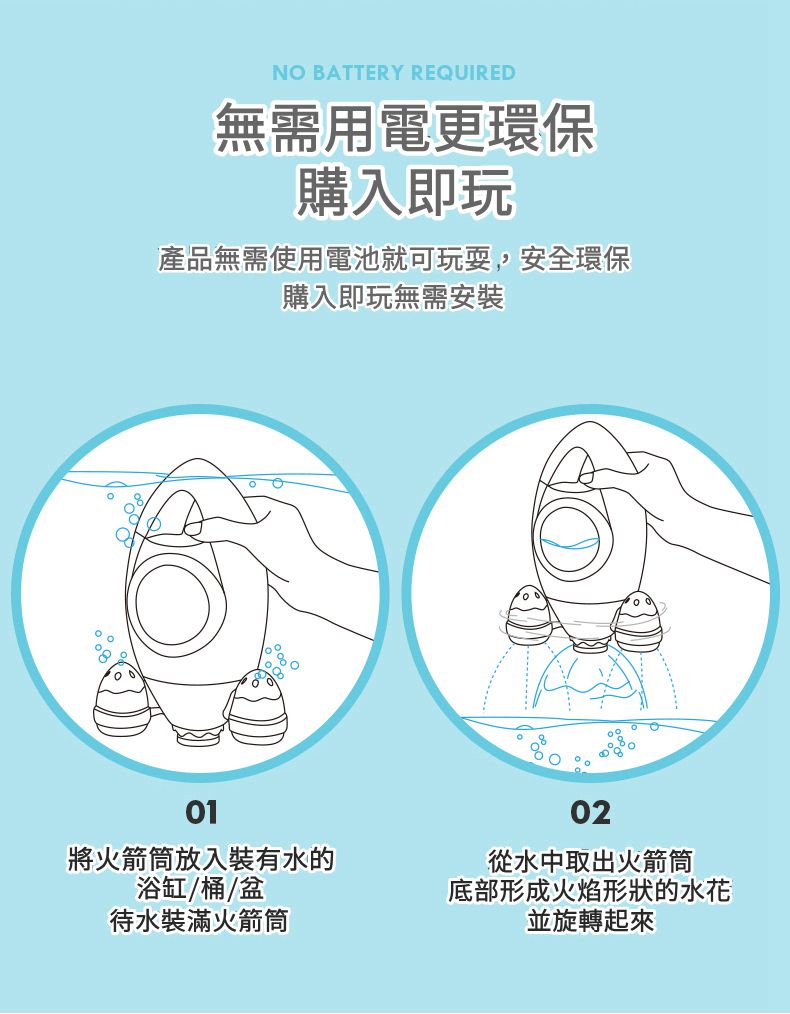 IngBaby - 旋轉噴水火箭(洗澡玩具)