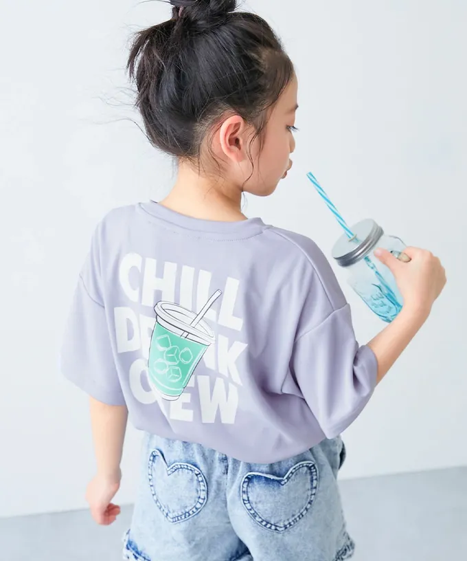 日本 devirock - 涼感速乾網眼 超舒適短袖上衣-背後英文-淺灰