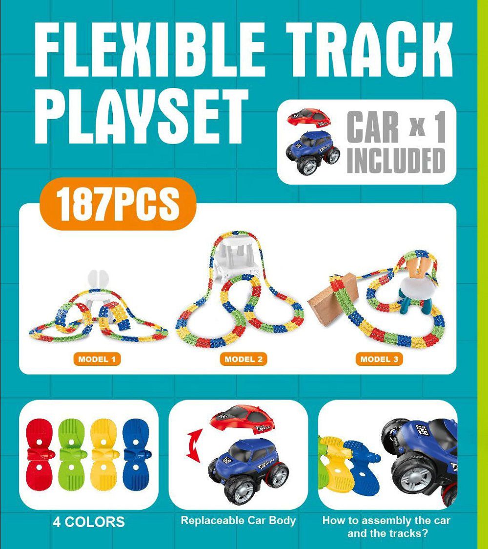 嘻嘻哈哈 - 創意無限變形軌道飛車玩具-遊戲組-187片組