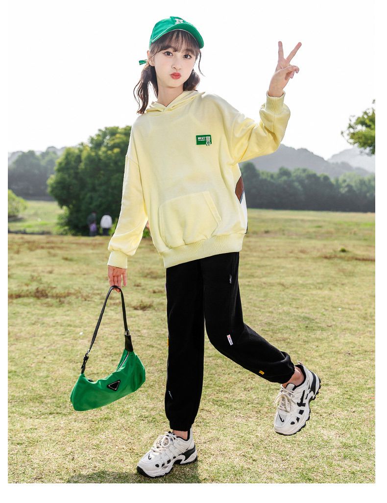 連帽休閒長袖上衣-Best熊熊標籤-黑色