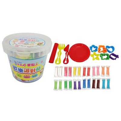 幼福文化 - 忍者兔安全小麥黏土12色《歡樂派對桶》