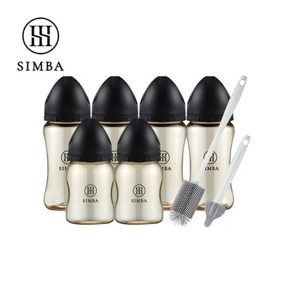 Simba 小獅王辛巴 - 深入各種瓶！蘊蜜鉑金PPSU寬口奶瓶極淨組-新生適用-蒔黑