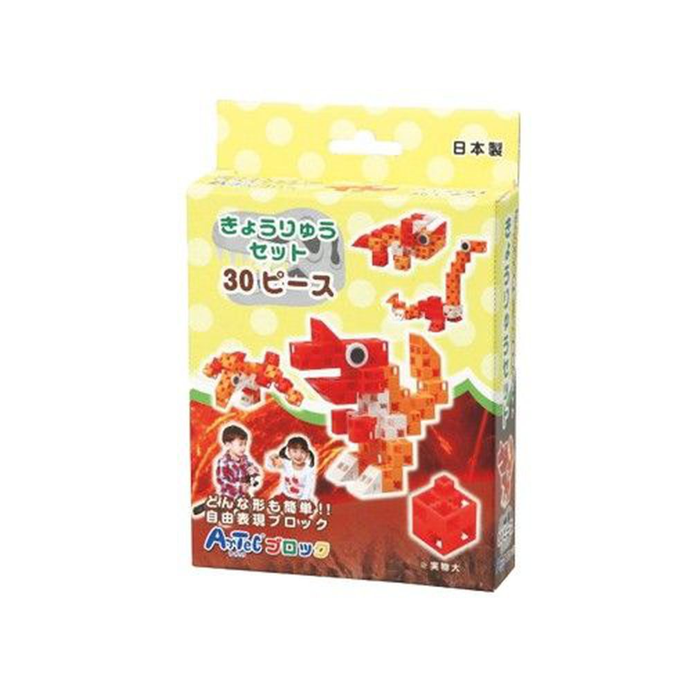 日本 Artec - 基礎入門系列--恐龍冒險組30PCS(四種變換造型)-角鼻龍、三角龍、翼龍、蛇頸龍