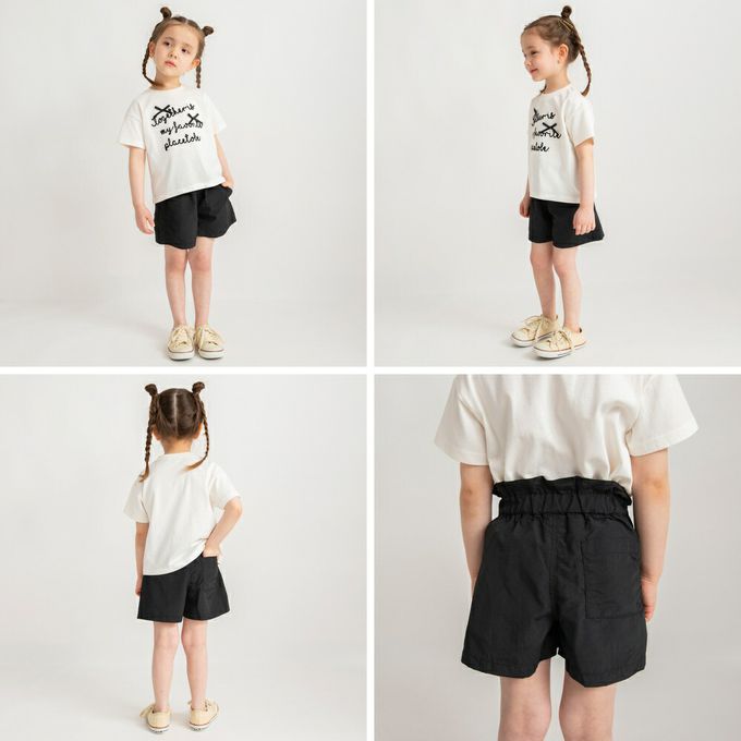 日本 BRANSHES - 水陸兩穿 女孩輕便彈性休閒短褲-花朵-藍紫