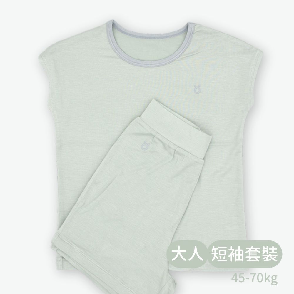 輕柔感短袖套裝(大人)-薄荷