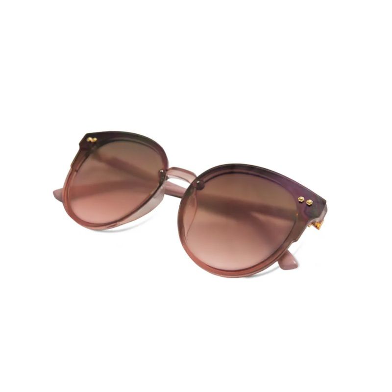 ALEGANT - 韓妞復古明星時尚波士頓框麥穗棕漸層墨鏡│UV400太陽眼鏡