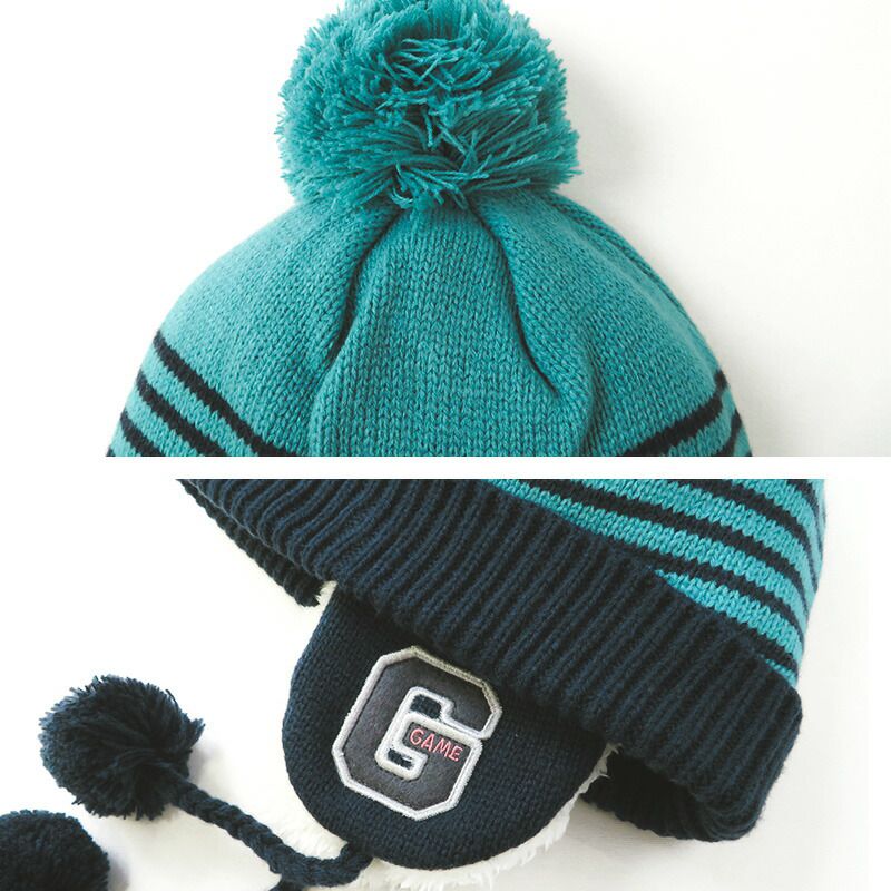 日本 ZOOLAND - 防寒刷毛針織保暖帽-迷彩-淺灰 (頭圍50~54cm)