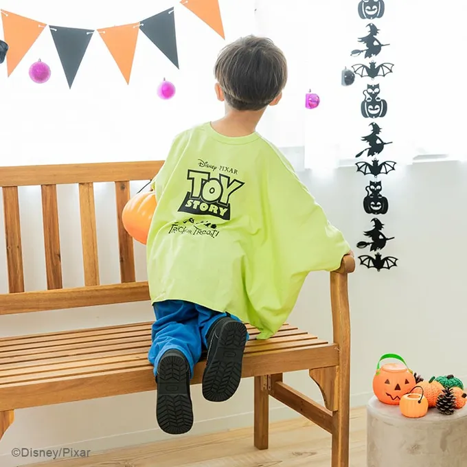 日本 Chil2 - 萬聖節聯名限定 寬鬆斗篷長袖上衣-卡通人物南瓜米奇-黑