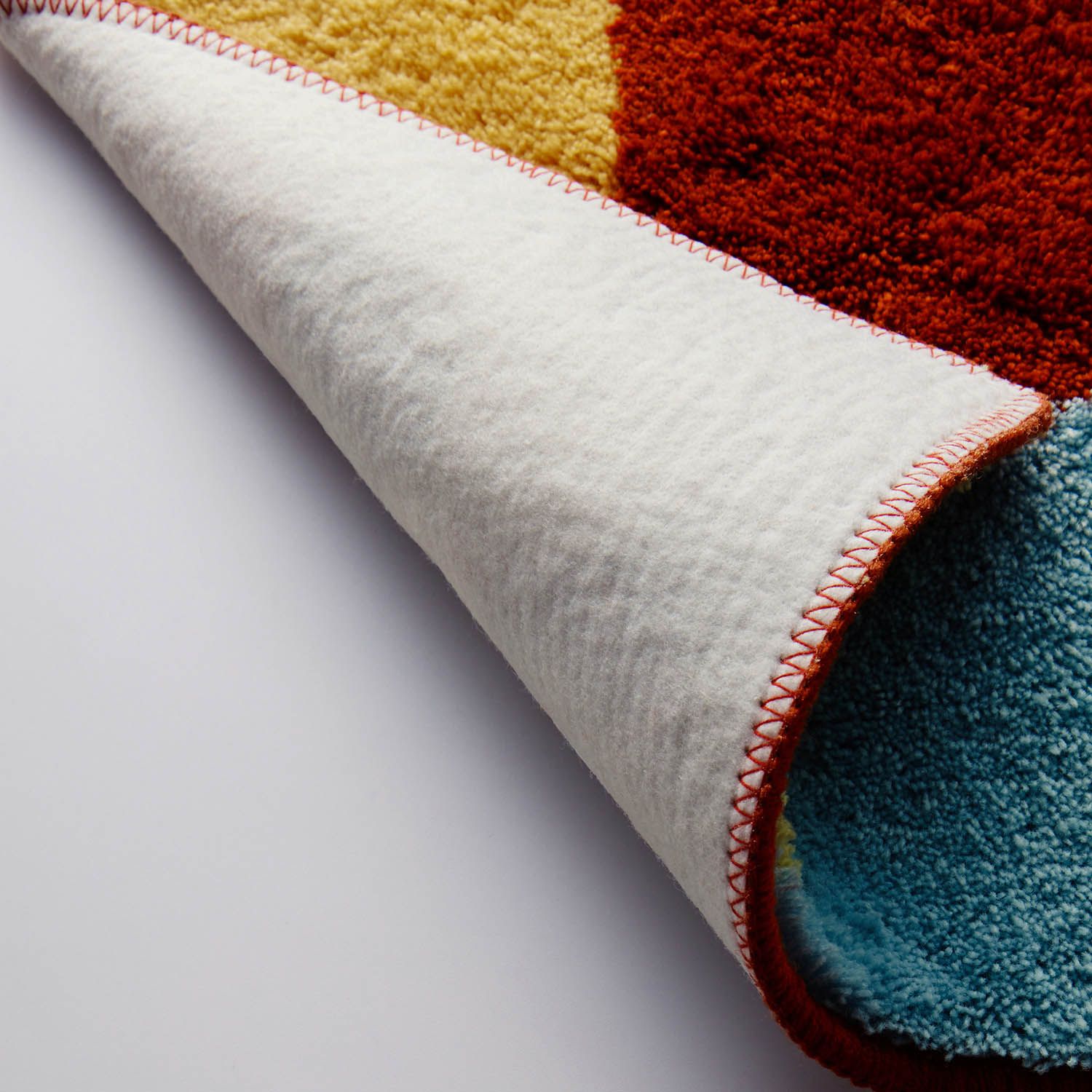 日本千趣會 - 迪士尼 長條型腳踏墊(廚房/臥室)-彩色方格 米奇-黃綠紅藍