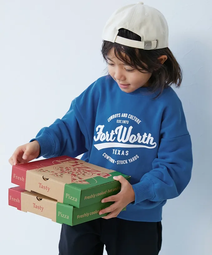 日本 devirock - 熱銷定番 印花縮口長袖上衣-漢堡-灰杏