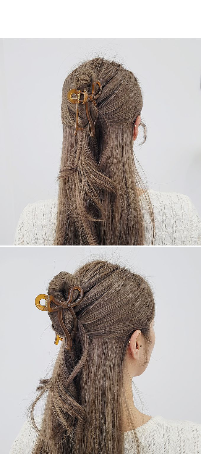 韓國 Soo&Soo - 果凍禮物結造型髮夾/抓夾-透明