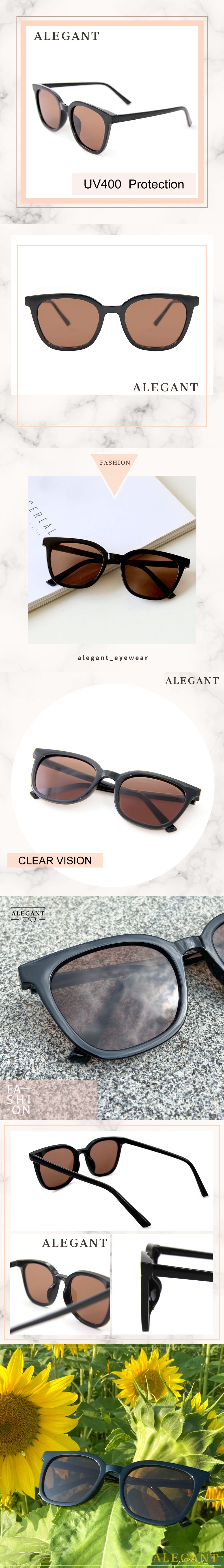 ALEGANT - 韓版復古日暮棕貓眼墨鏡│UV400太陽眼鏡