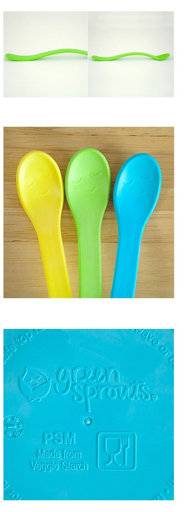 美國 green sprouts - 小綠芽寶寶學習吃飯湯匙6入組-水藍組