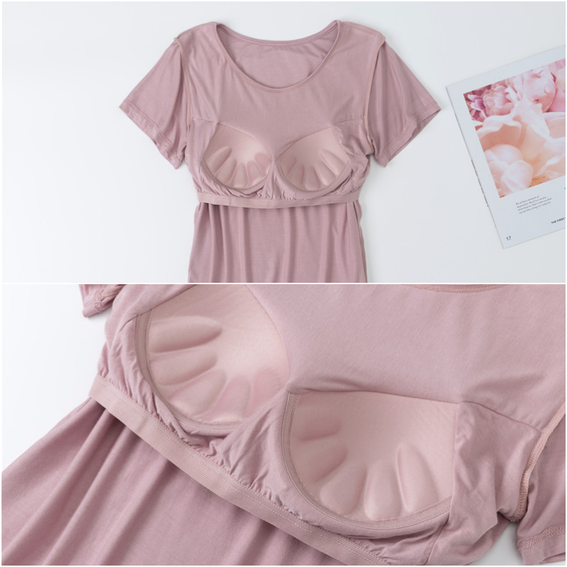 莫代爾柔軟涼感Bra T家居服-長褲套裝-白色