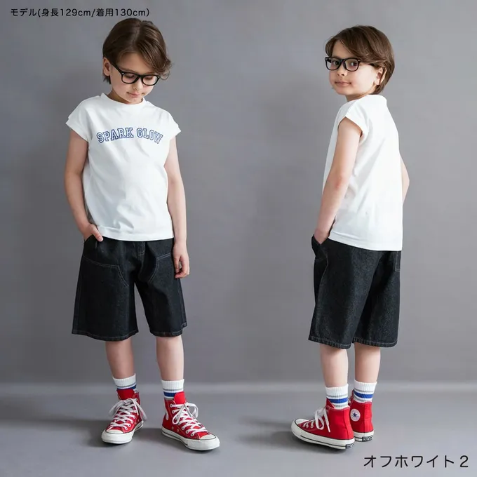 日本 BRANSHES - 100%棉 簡約風圓領法式袖上衣-方形英文-炭灰