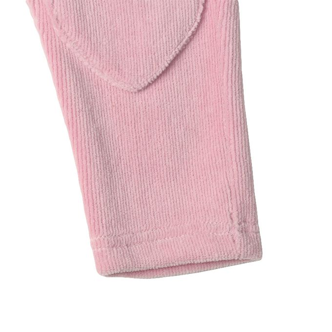 akachan honpo - 10分燈心絨褲-膝蓋圖案-粉紅色